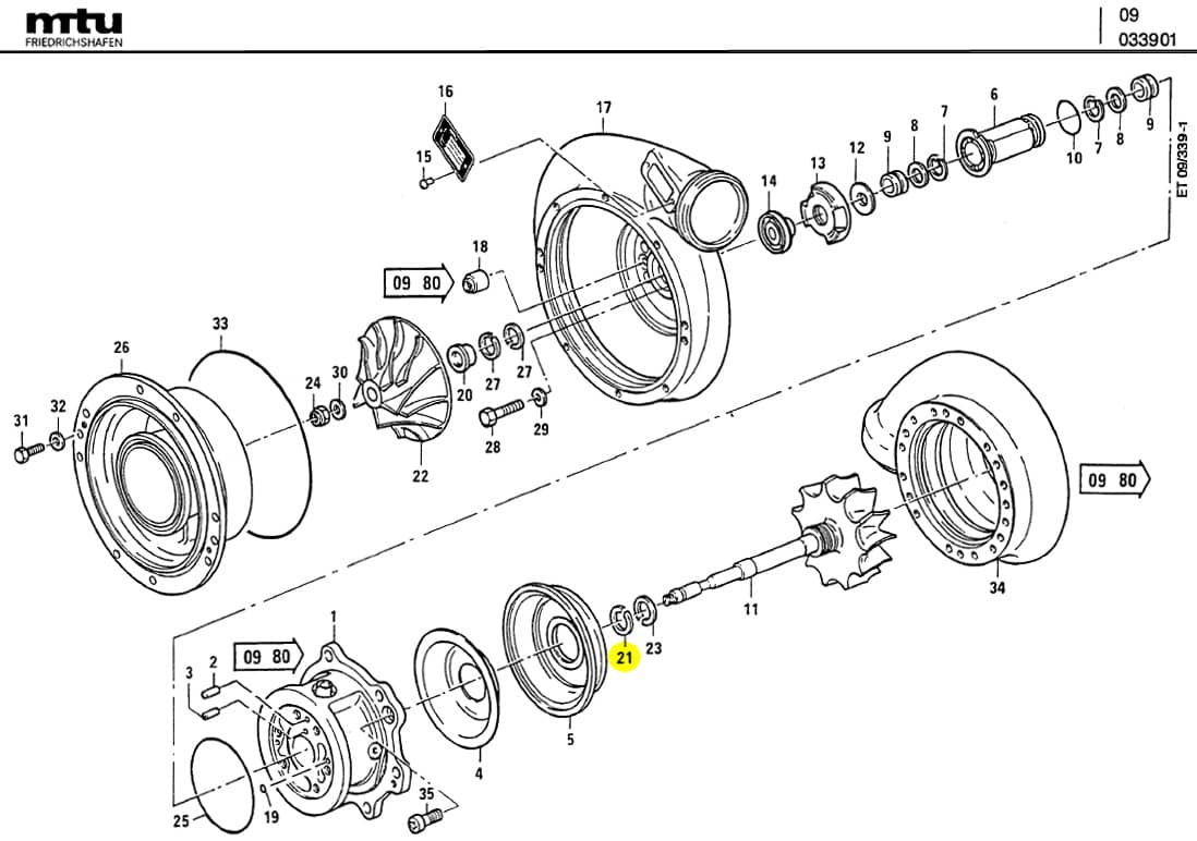 MTU 5100850160 Technical Engineering Exploded View
