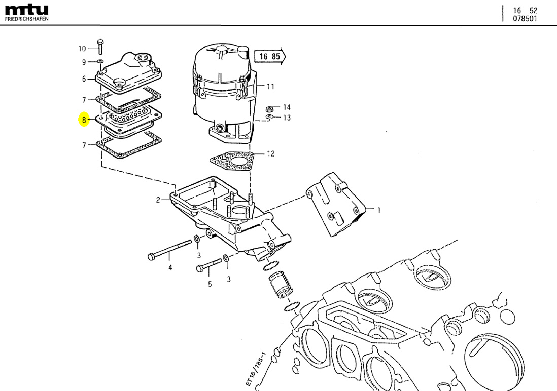 MTU 5500100061 Technical Engineering Exploded View