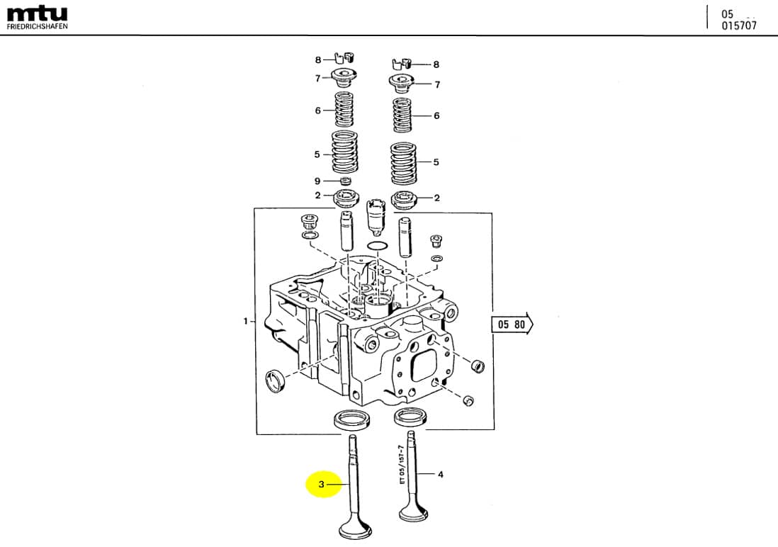 MTU 5500530401 Technical Engineering Exploded View