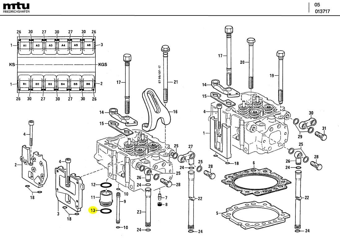 MTU 700429040003 Technical Engineering Exploded View
