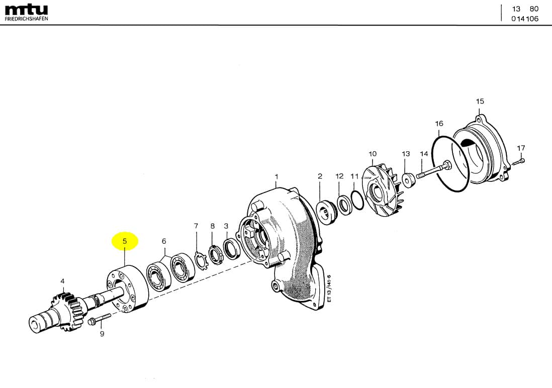 MTU 5552010010 Technical Engineering Exploded View