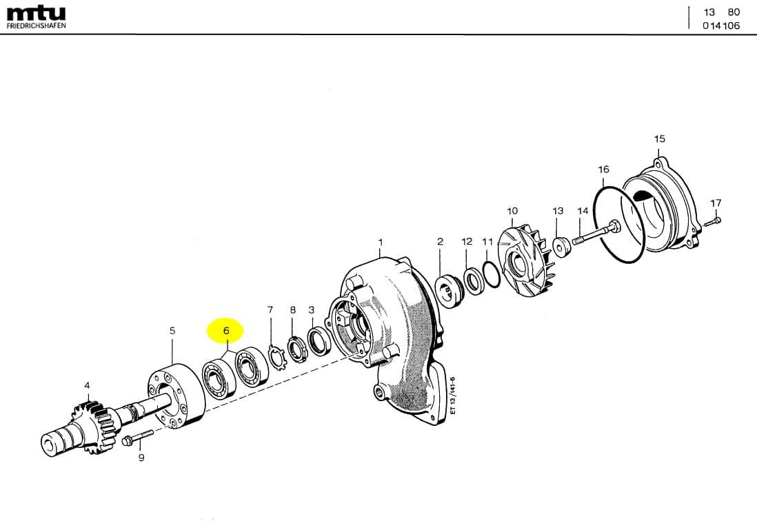 MTU 0009813527 Technical Engineering Exploded View