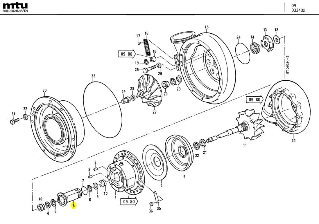 MTU 5110252210 Technical Engineering Exploded View