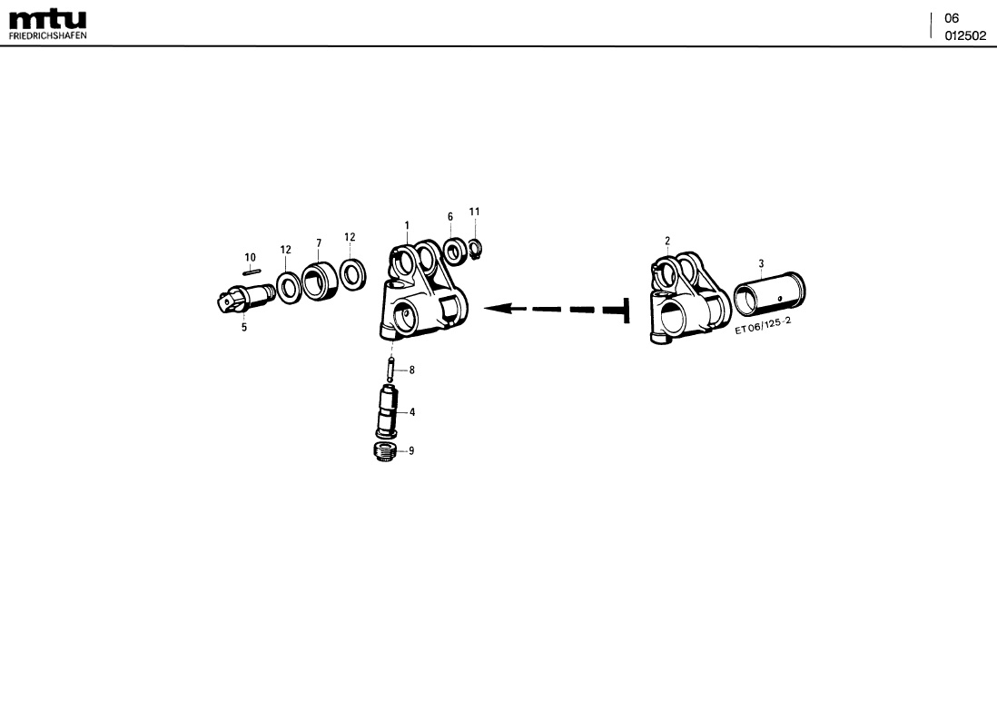 MTU 135D17033/1 Technical Engineering Exploded View