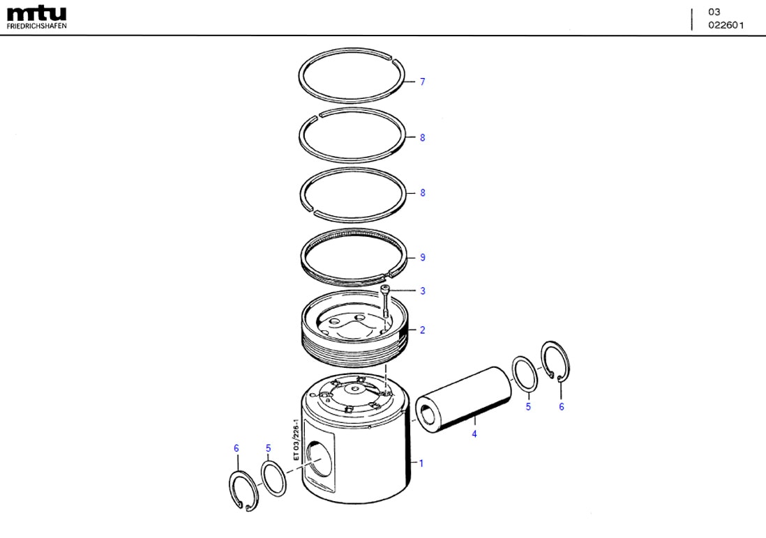MTU 0080375619 Technical Engineering Exploded View
