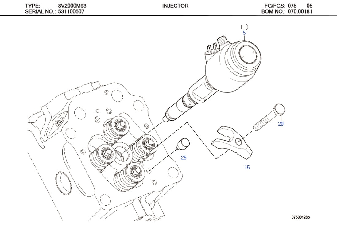MTU X00005152 Technical Engineering Exploded View