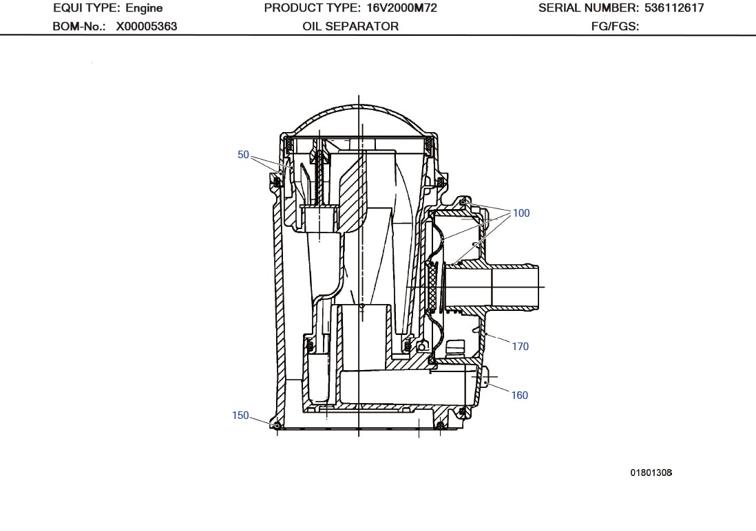 MTU 5410180233 Technical Engineering Exploded View