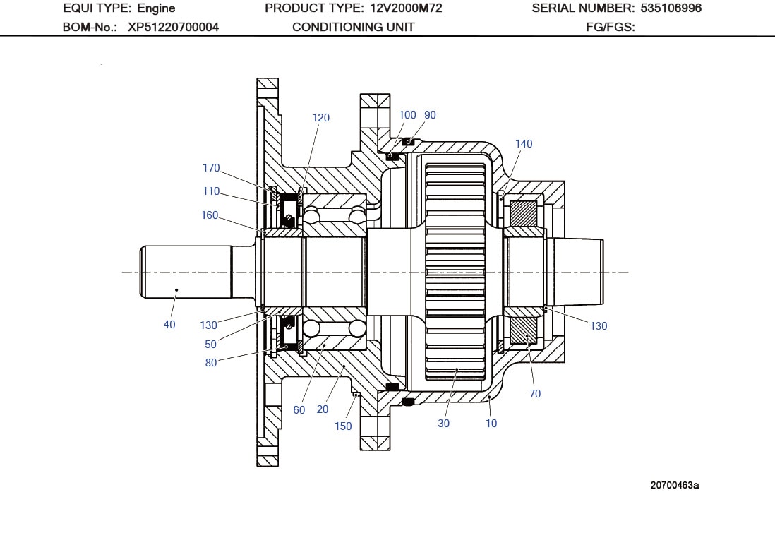 MTU XP52229700007 Technical Engineering Exploded View