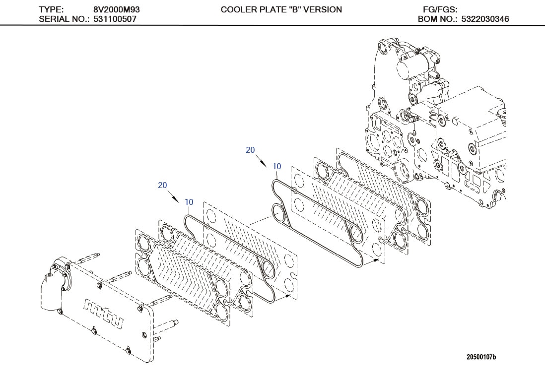 MTU X00028031 Technical Engineering Exploded View