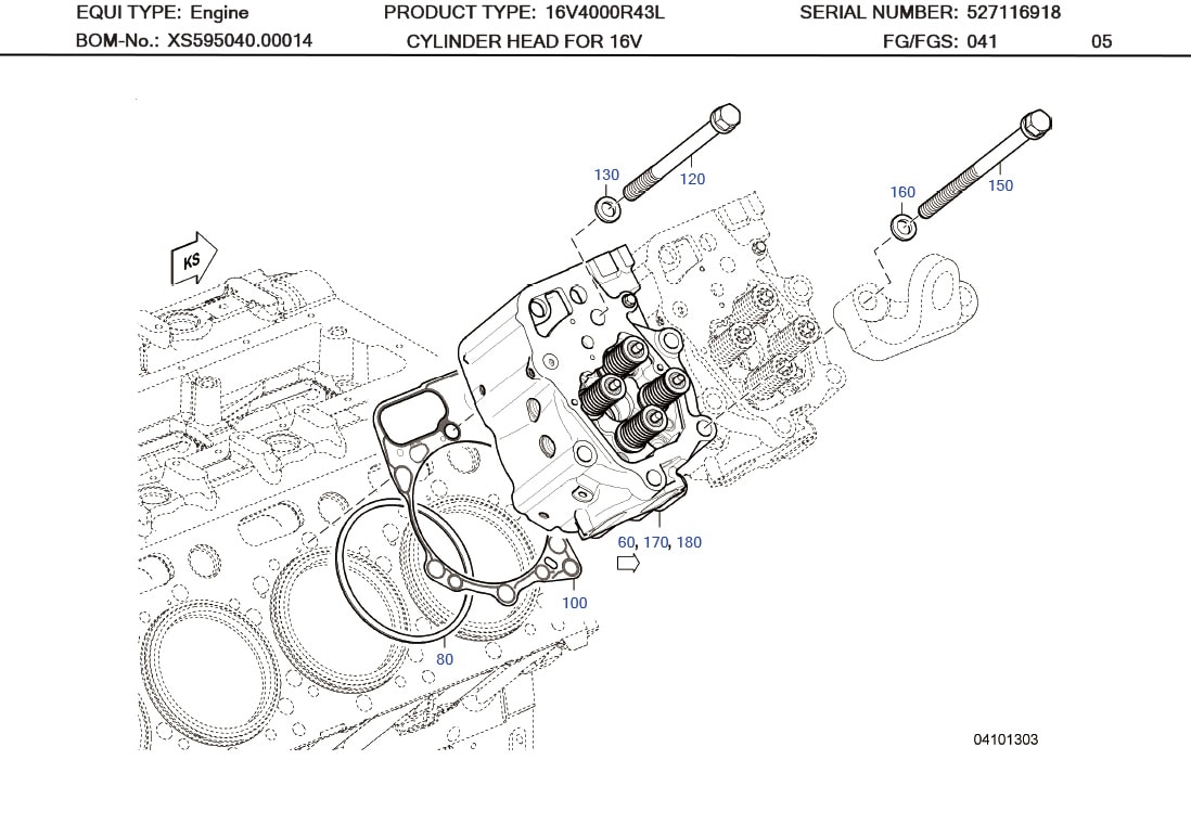 MTU X52404200037 Technical Engineering Exploded View