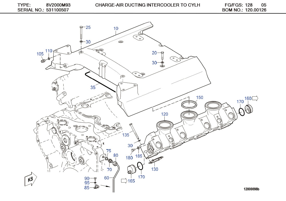 MTU 5800150460 Technical Engineering Exploded View