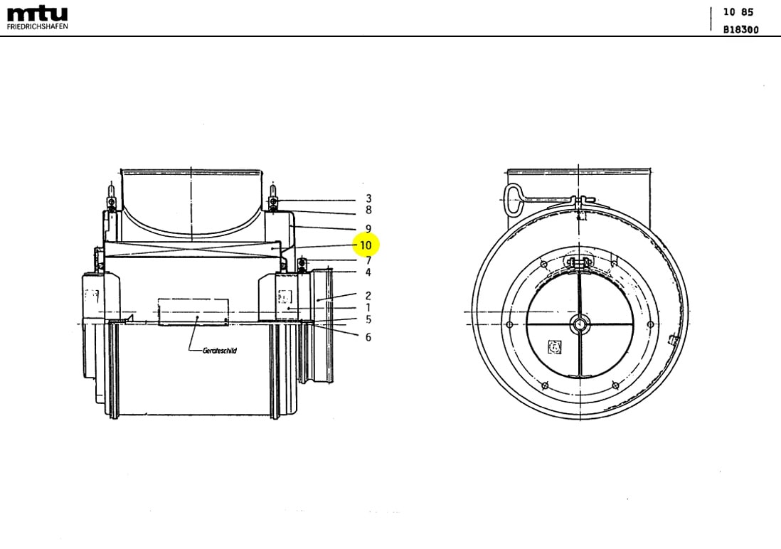 MTU 0030948104 Technical Engineering Exploded View