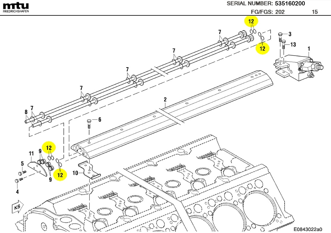 MTU 5369970040 Technical Engineering Exploded View