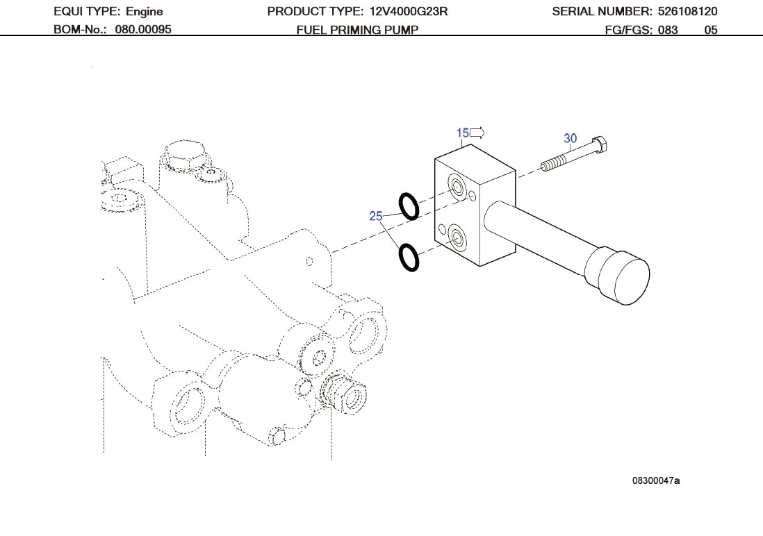 MTU X52408300025 Technical Engineering Exploded View