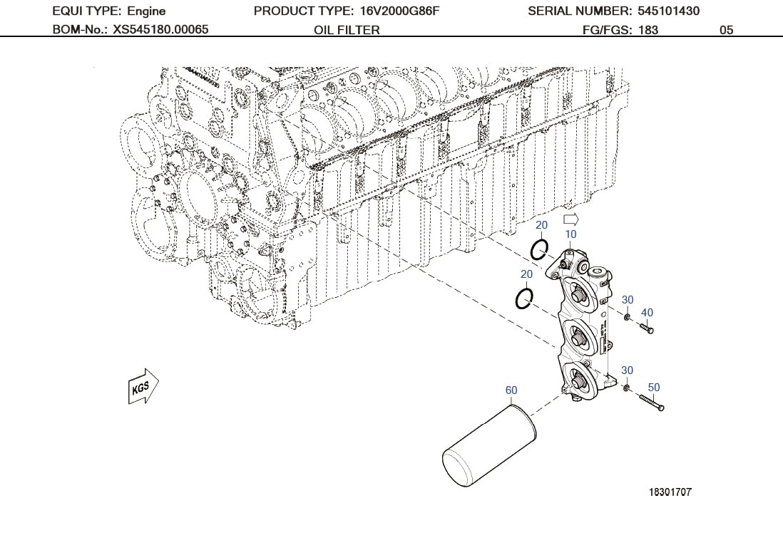 MTU 5241840501 Technical Engineering Exploded View