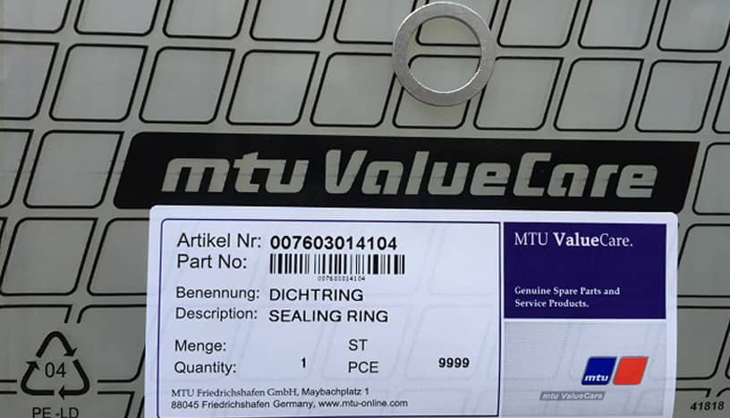MTU 183 Parts | 007603014104 | SEALING RING