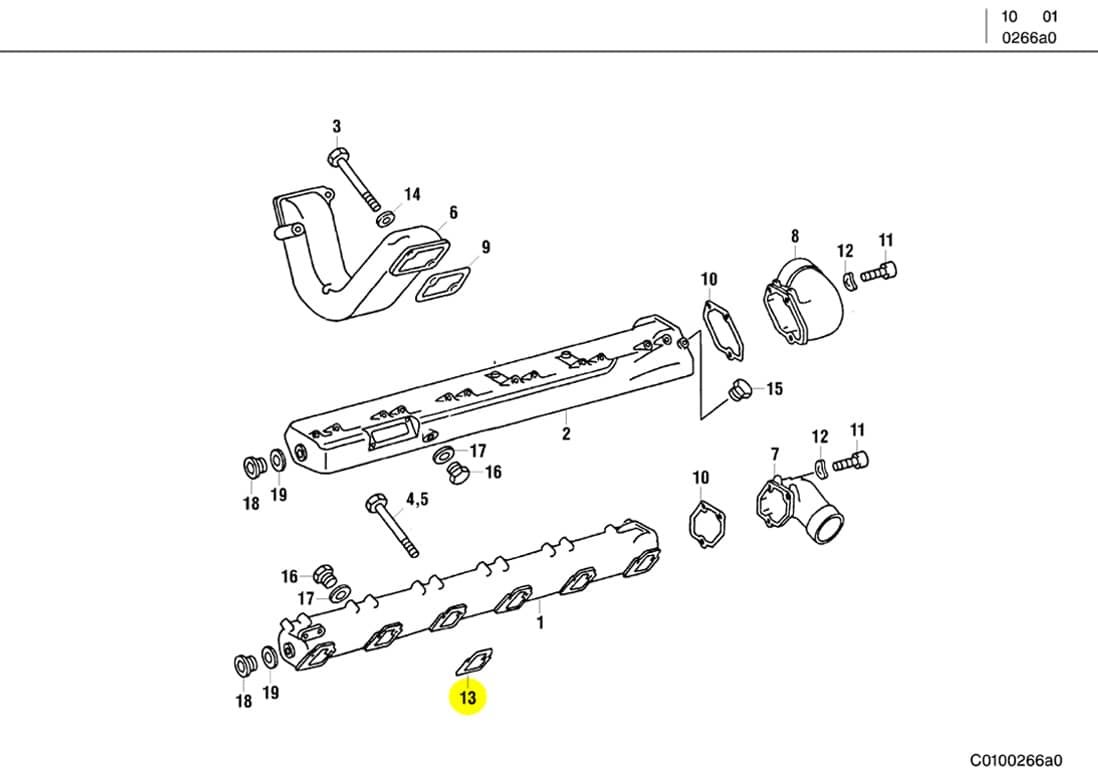 MTU 4421411780 Charge Air Piping - Exhaust Piping Gaska