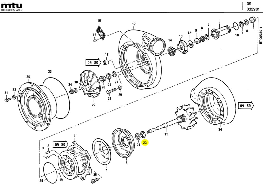 MTU 5100850160 Technical Engineering Exploded View