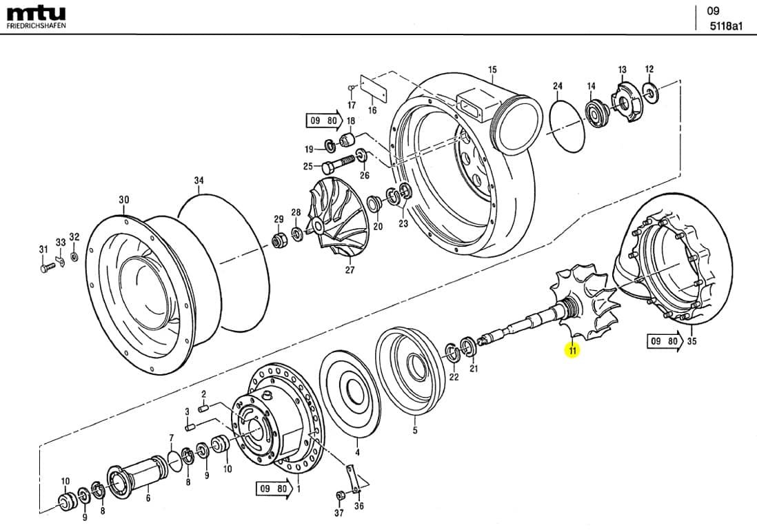 MTU 5110809821 Technical Engineering Exploded View