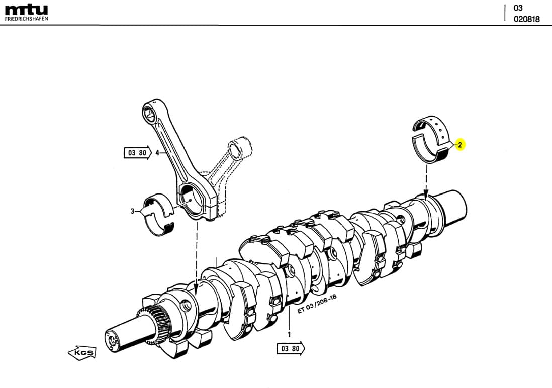 MTU 5550307540 Technical Engineering Exploded View