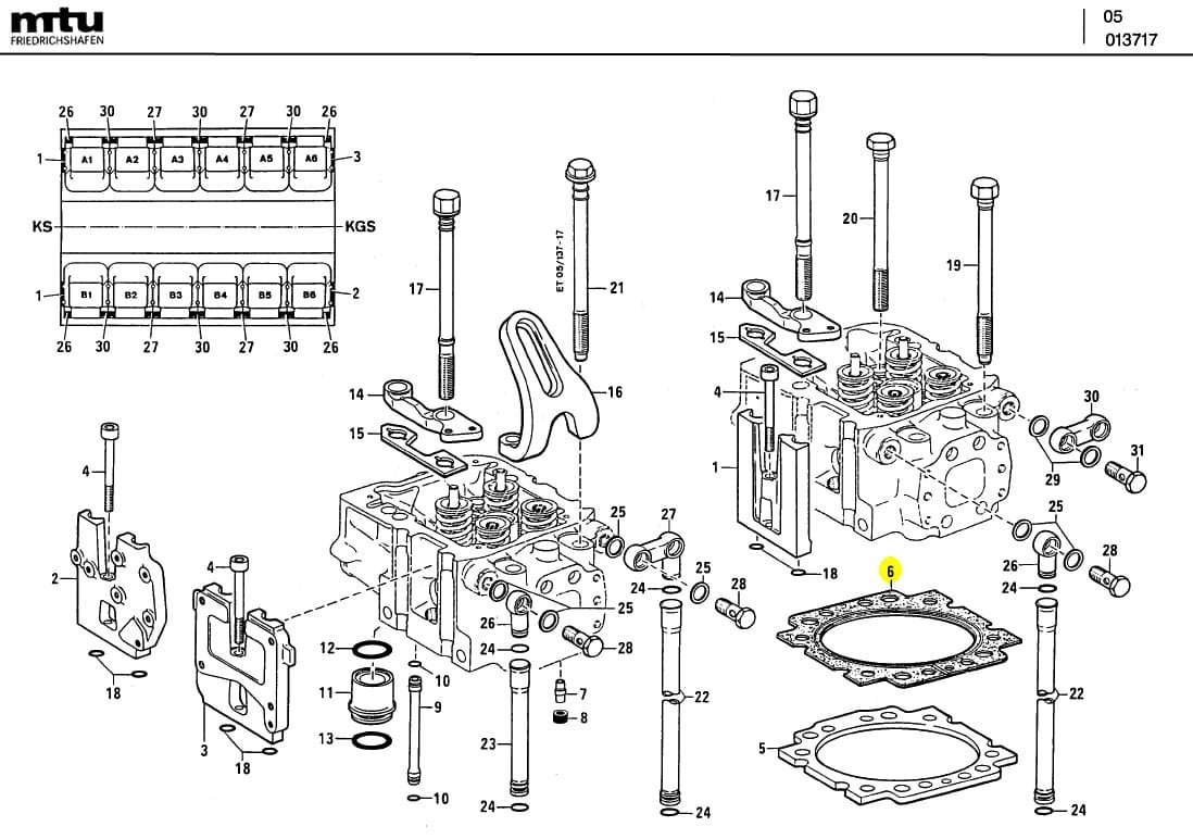 MTU 5550161420 Technical Engineering Exploded View