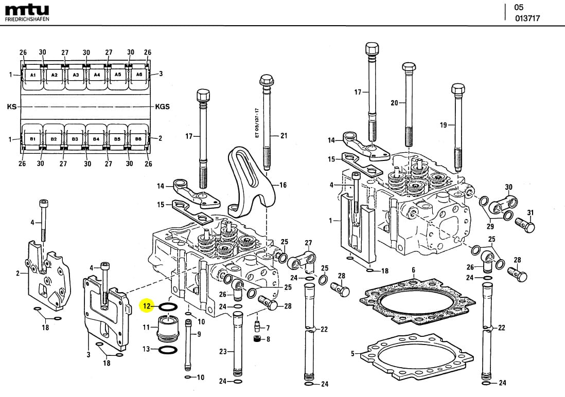 MTU 700429036001 Technical Engineering Exploded View
