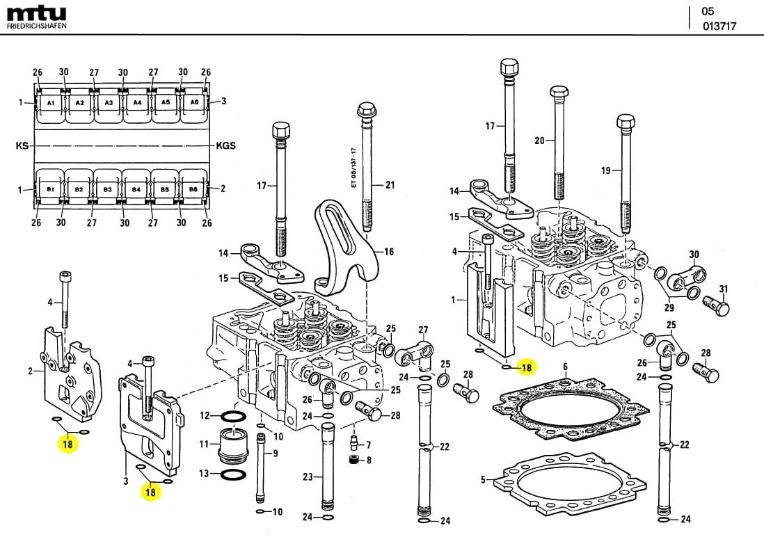 MTU 700429021000 Technical Engineering Exploded View