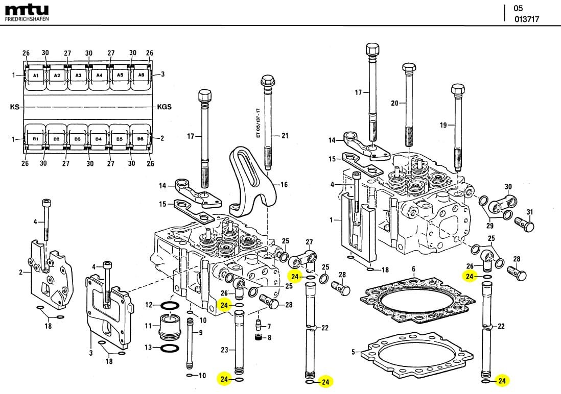 MTU 700429014000 Technical Engineering Exploded View