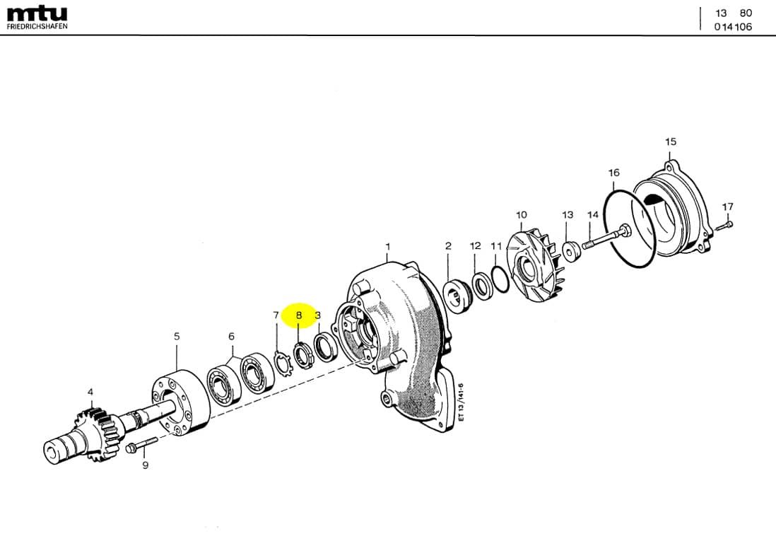 MTU 070852035000 Technical Engineering Exploded View
