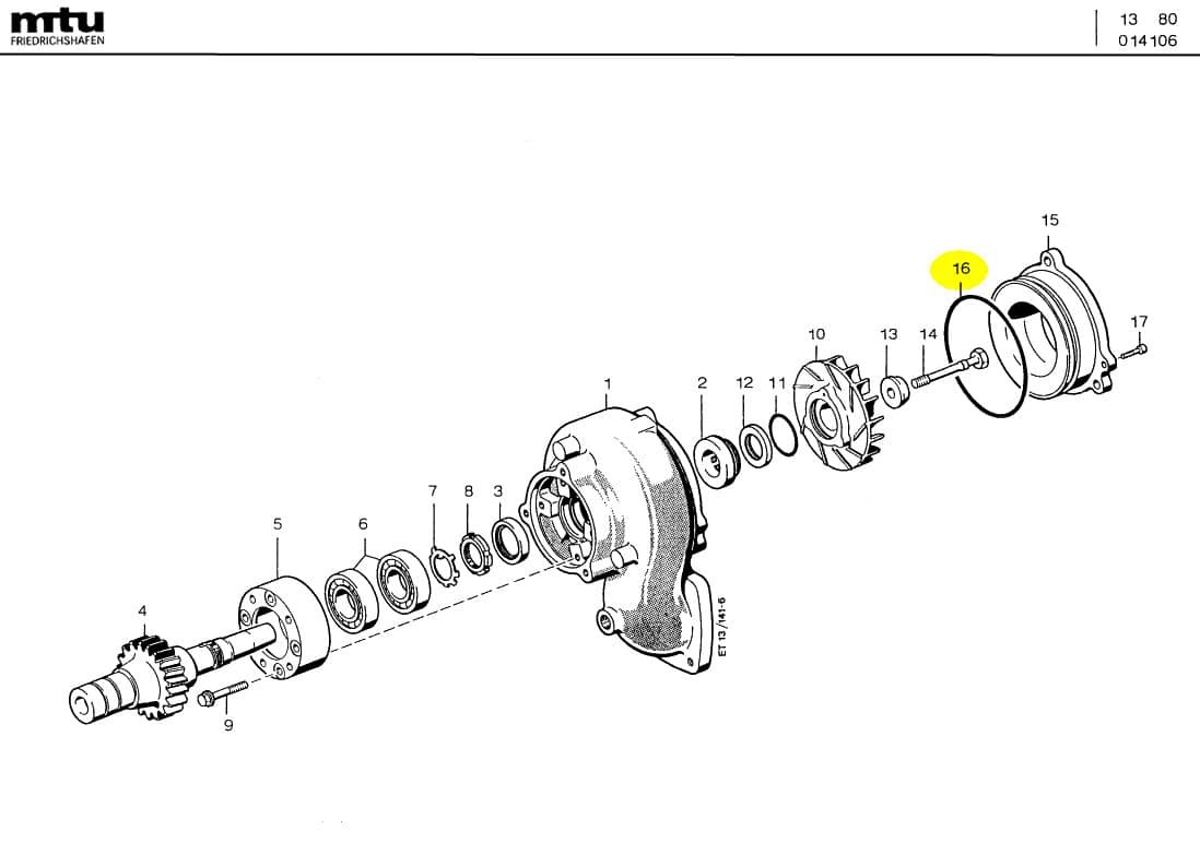 MTU 700429150001 Technical Engineering Exploded View