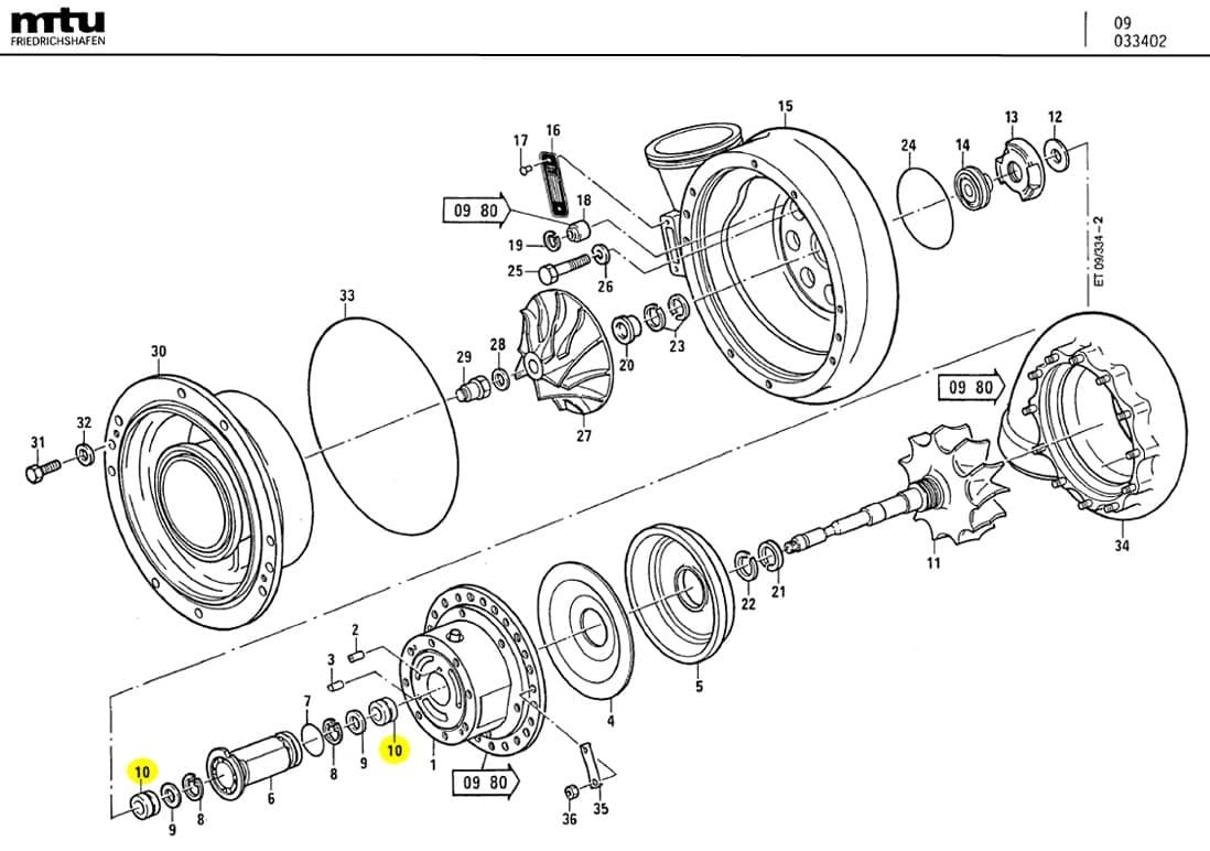 MTU 5110250050 Technical Engineering Exploded View