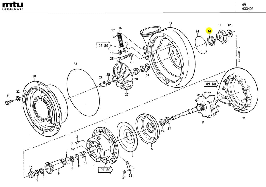 MTU 5110250576 Technical Engineering Exploded View