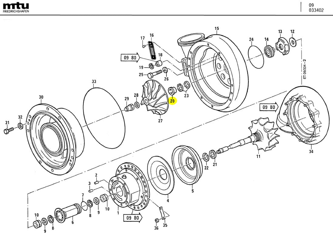 MTU 5110252110 Technical Engineering Exploded View
