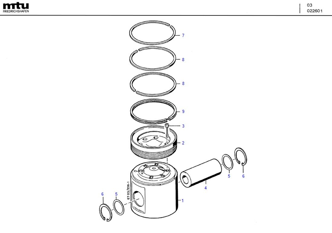 MTU 0080375619 Technical Engineering Exploded View