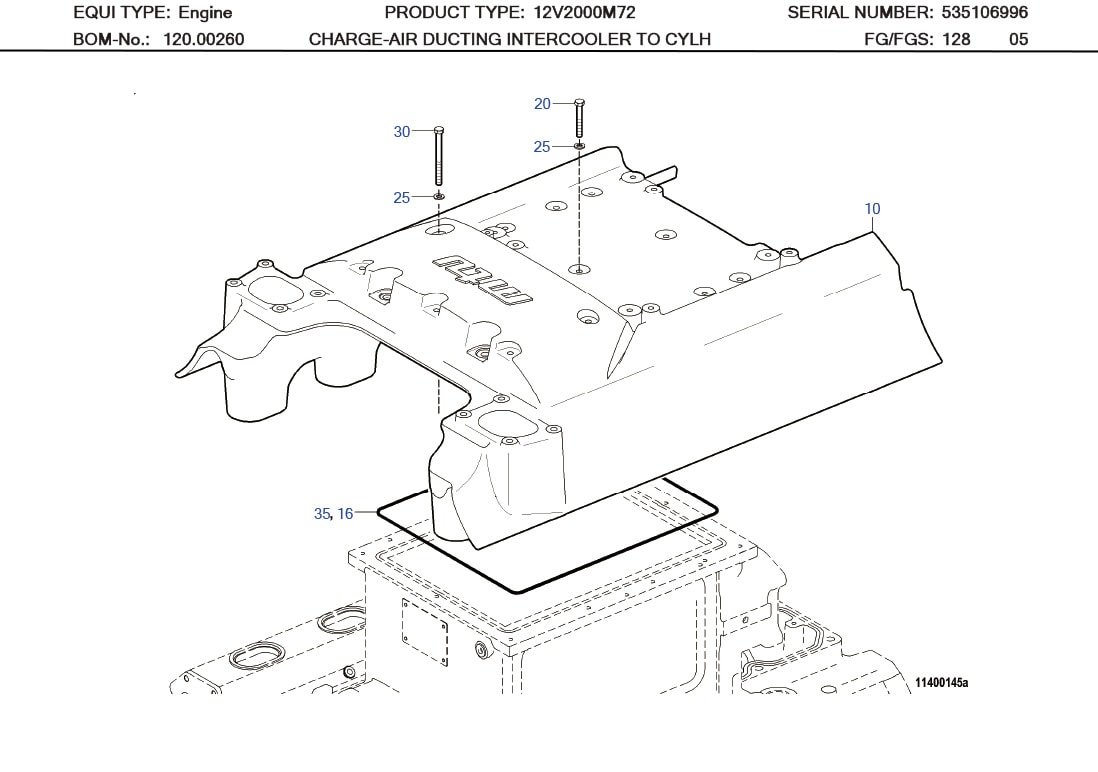 MTU 700429460001 Technical Engineering Exploded View