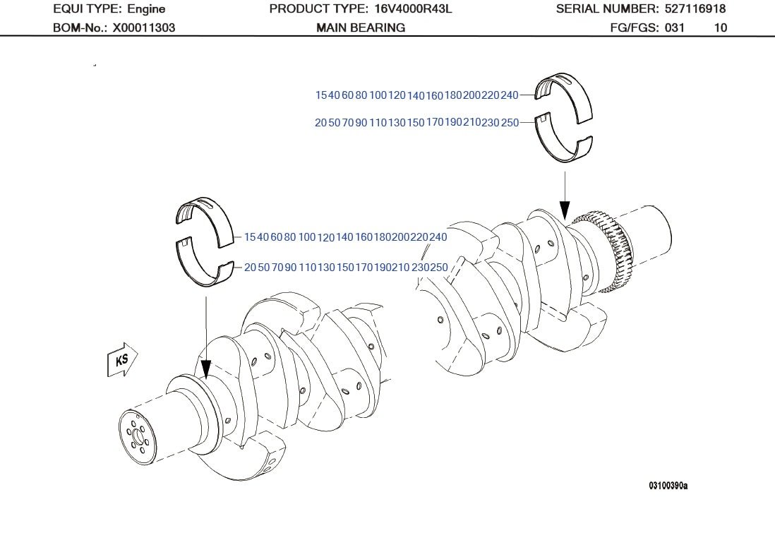 MTU 5240336702 Technical Engineering Exploded View