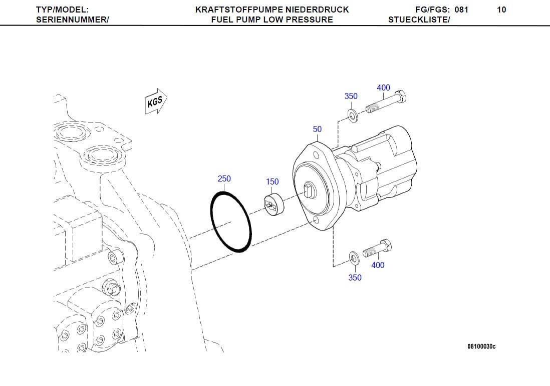 MTU X52808100004 Technical Engineering Exploded View