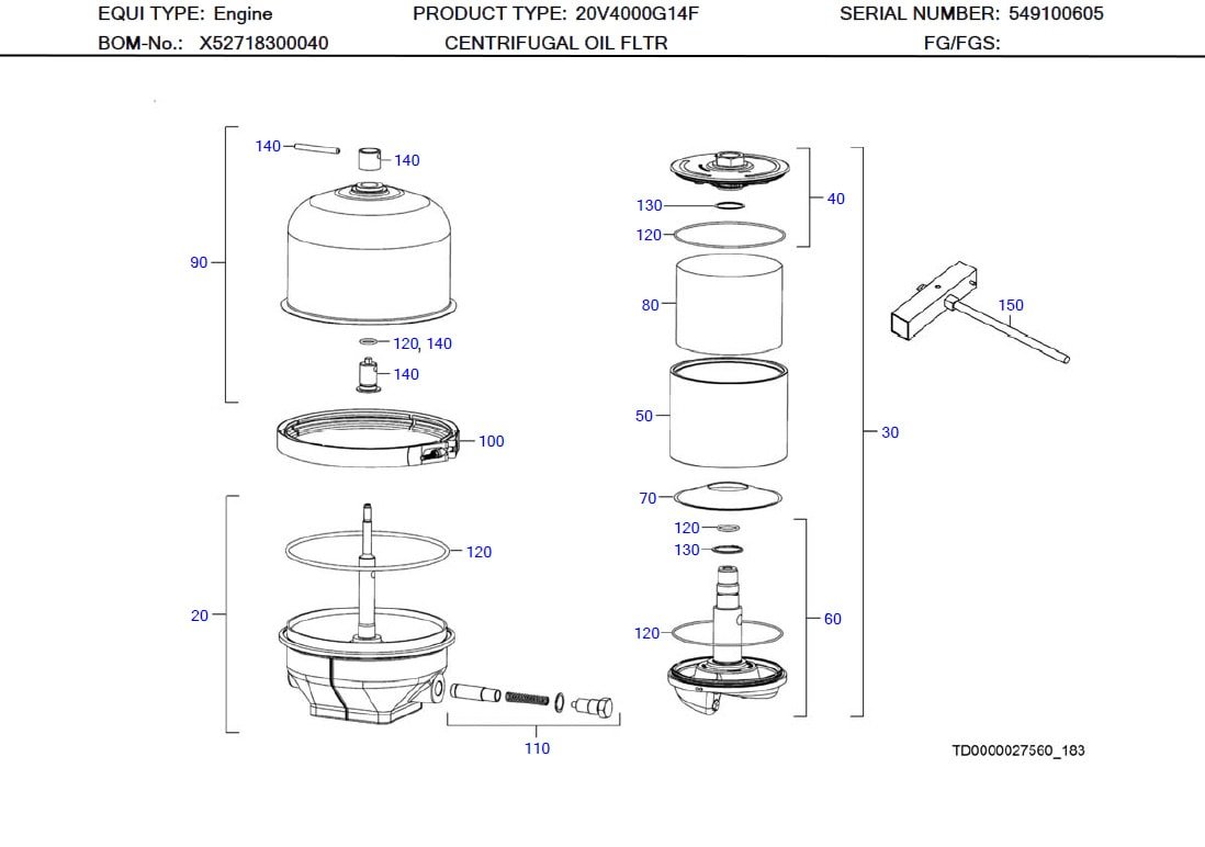 MTU XP52718300064 Technical Engineering Exploded View