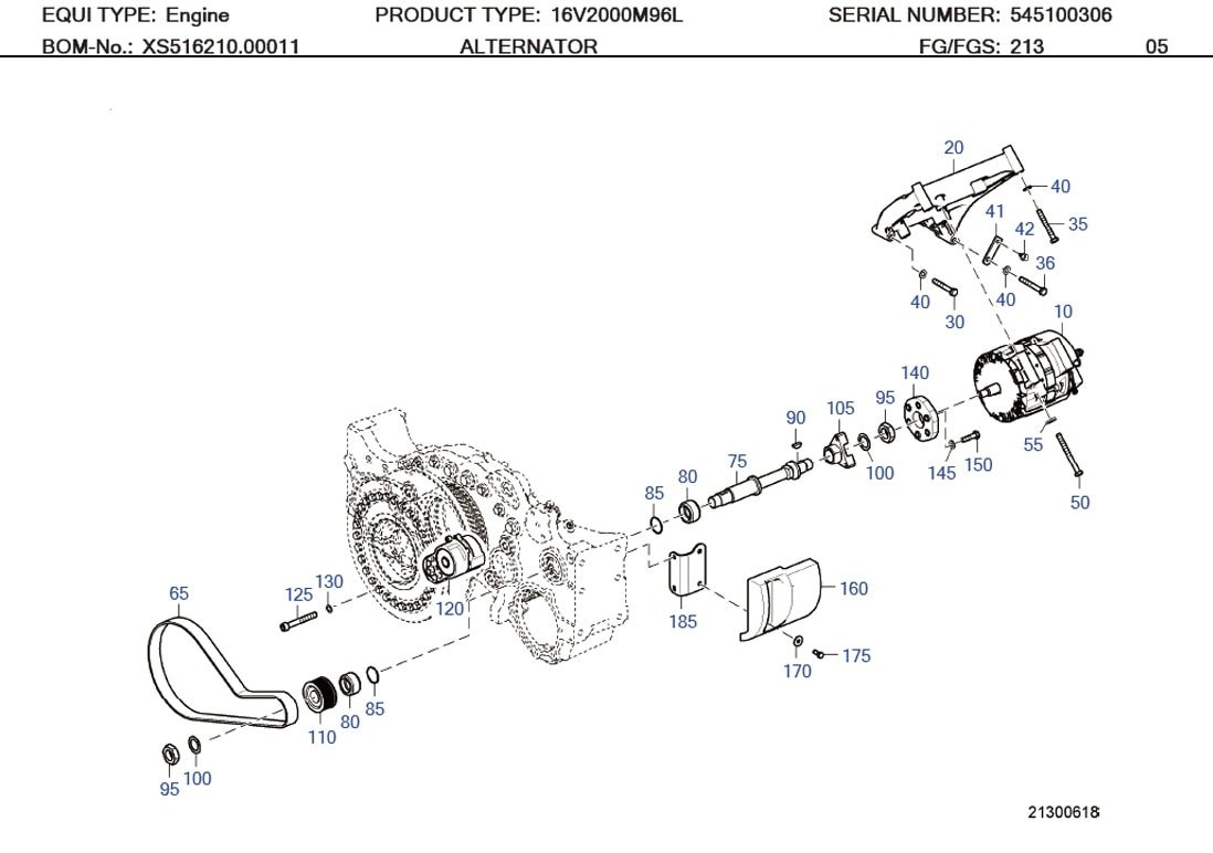 MTU X51299100019 Technical Engineering Exploded View