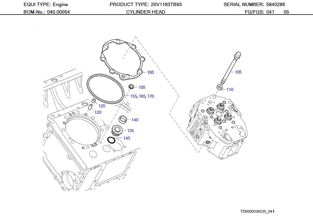 MTU 5800110558 Technical Engineering Exploded View