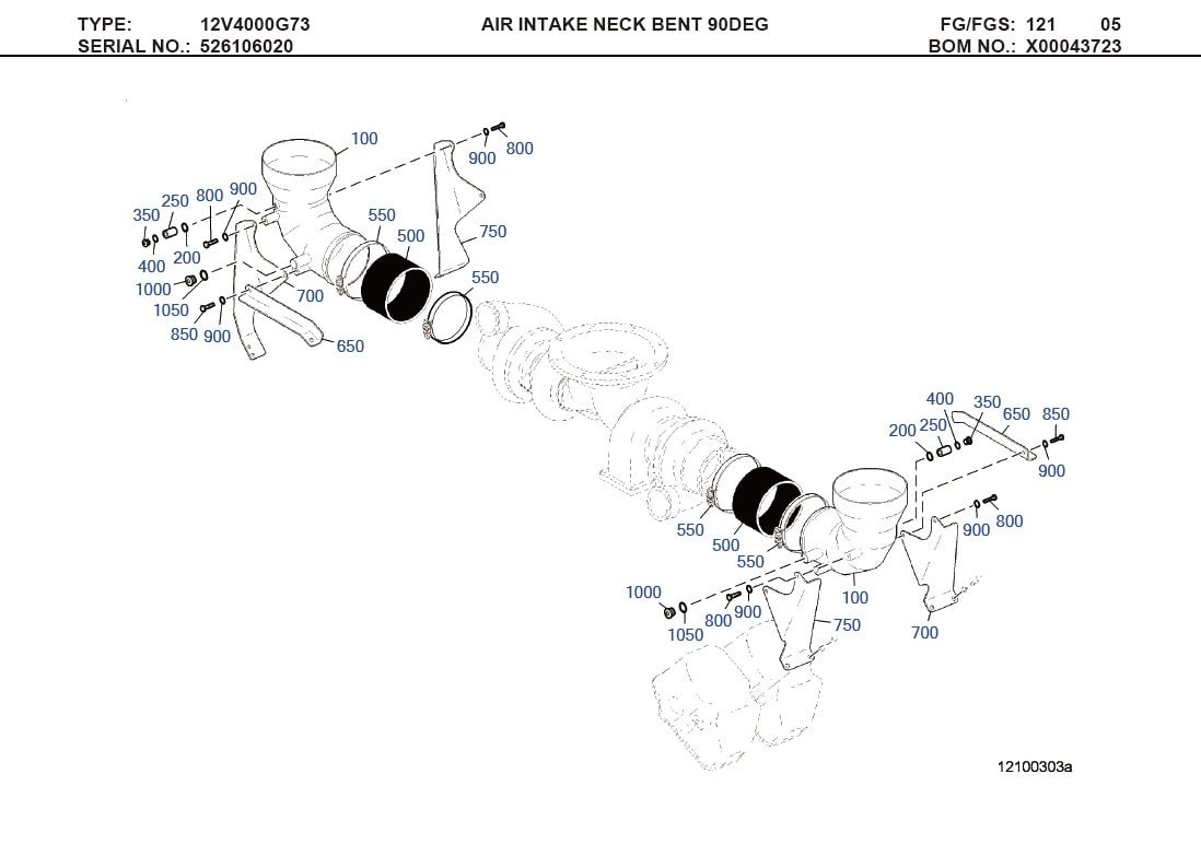 MTU X00044065 Technical Engineering Exploded View