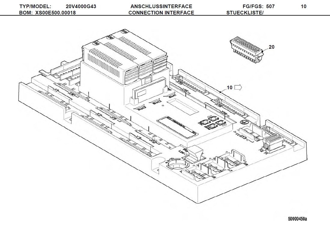 MTU X00E50200176 Technical Engineering Exploded View