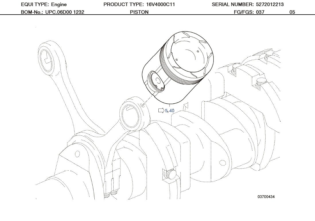 MTU EX00008371 Technical Engineering Exploded View