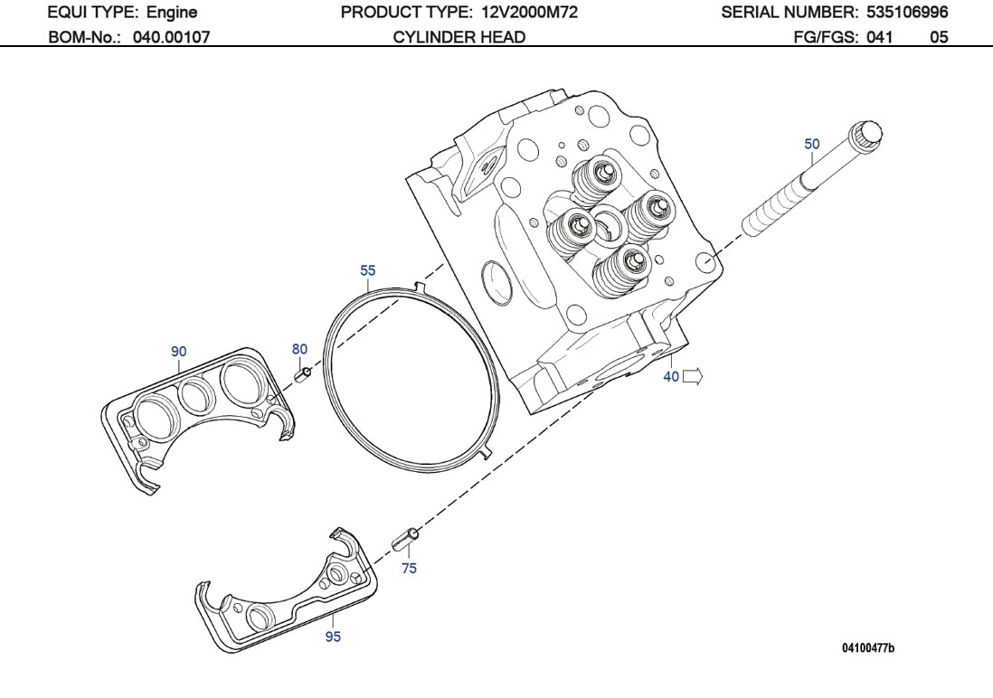 MTU X53604200004 Technical Engineering Exploded View