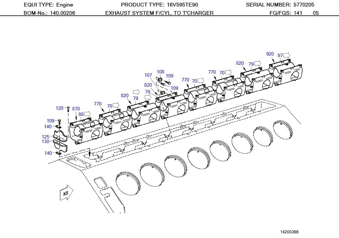 MTU XP57714200010 Technical Engineering Exploded View