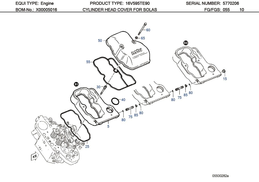 MTU 5760550180 Technical Engineering Exploded View