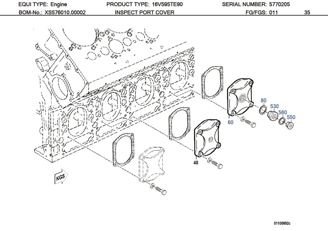 MTU 5760110732 Technical Engineering Exploded View