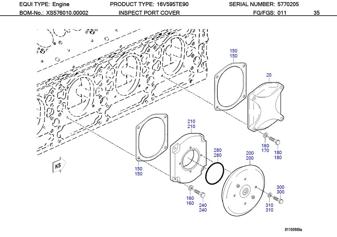 MTU 5700110432 Technical Engineering Exploded View