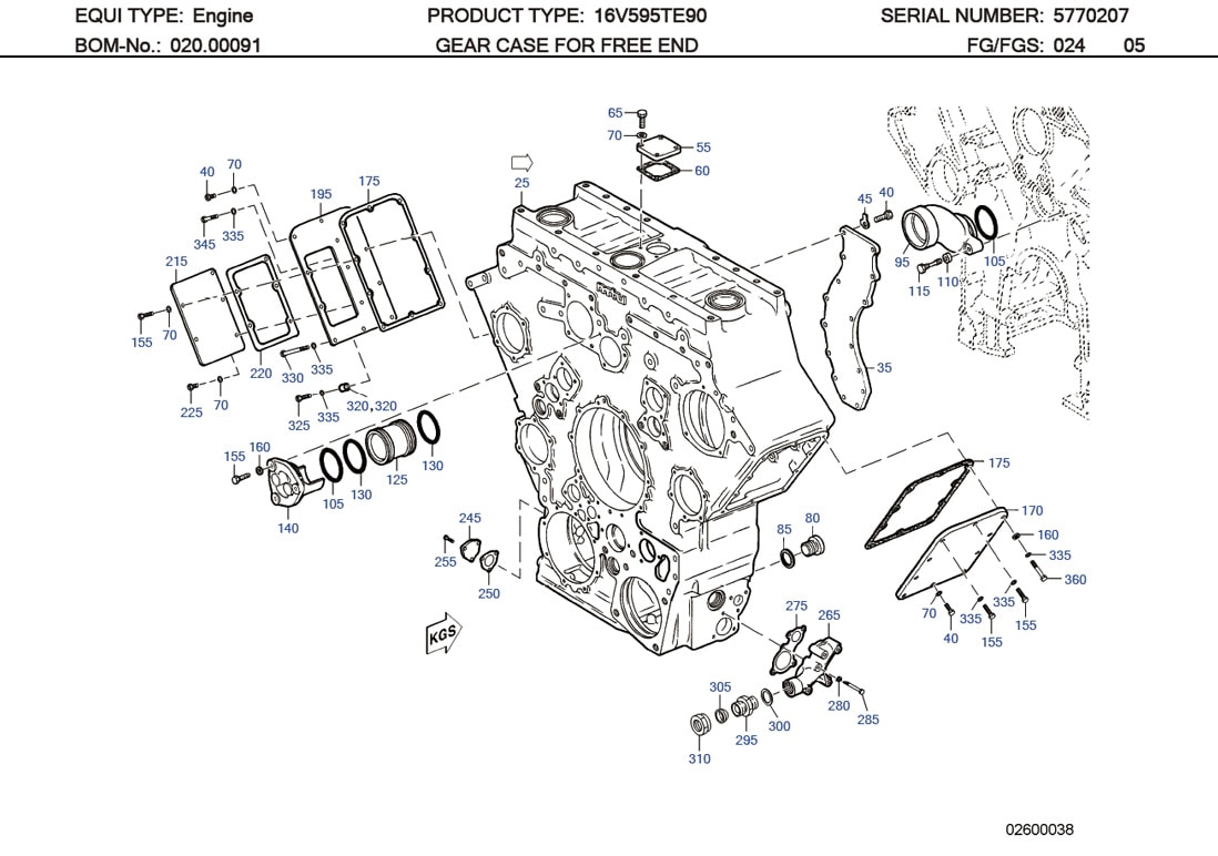 MTU 5700150380 Technical Engineering Exploded View