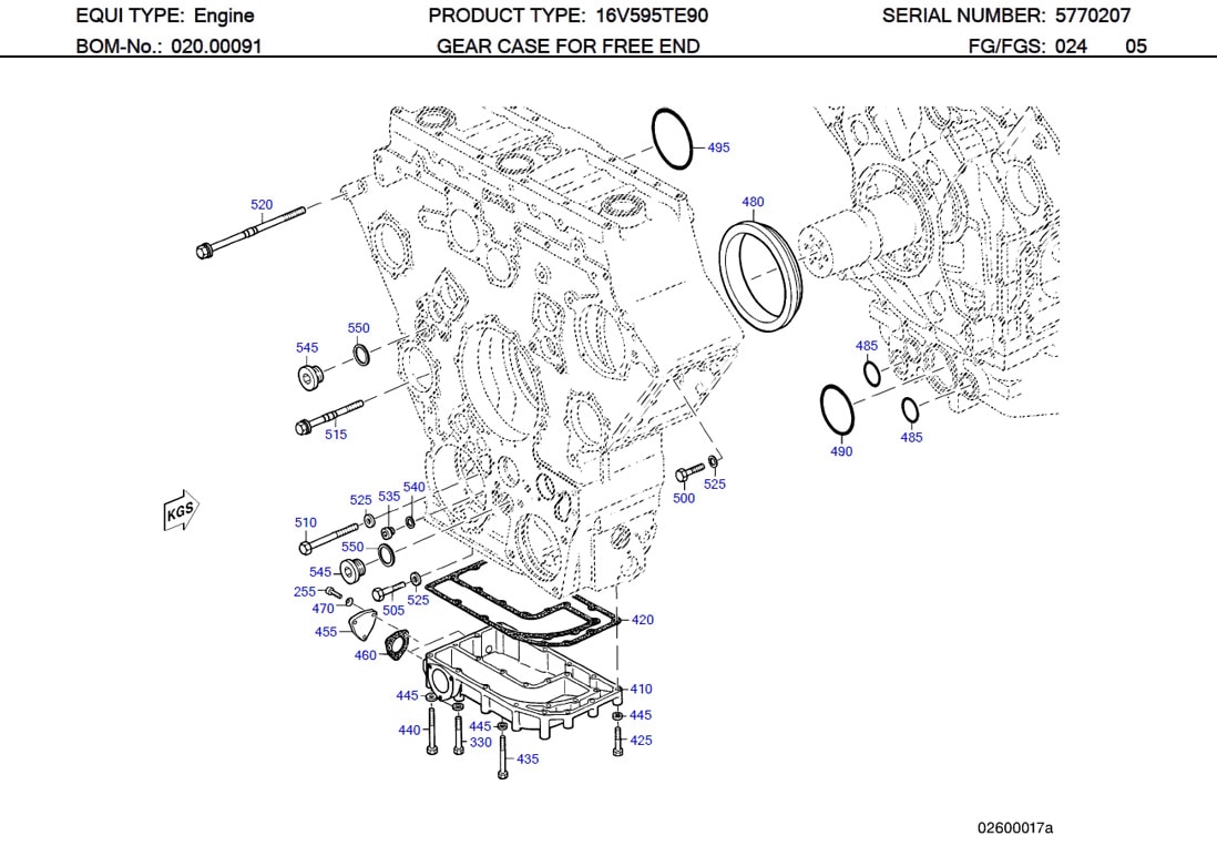 MTU 5730150280 Technical Engineering Exploded View